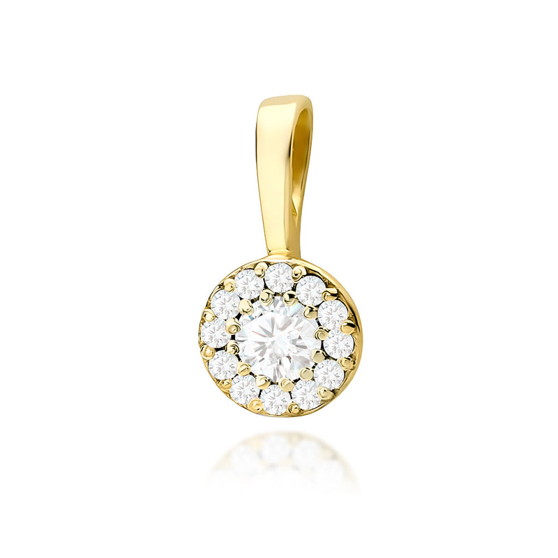 Pandantiv Aur 14K cu Diamante de Laborator 0.22 ct — Aur galben