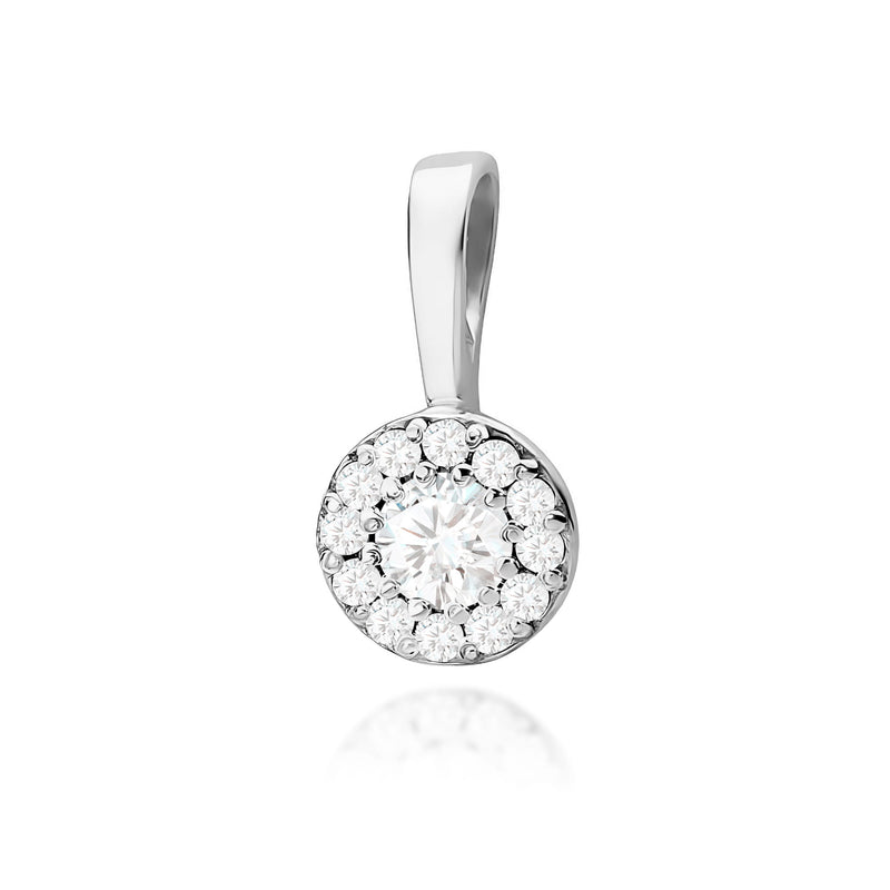 Pandantiv Aur 14K cu Diamante de Laborator 0.22 ct, imaginea 5 din 6