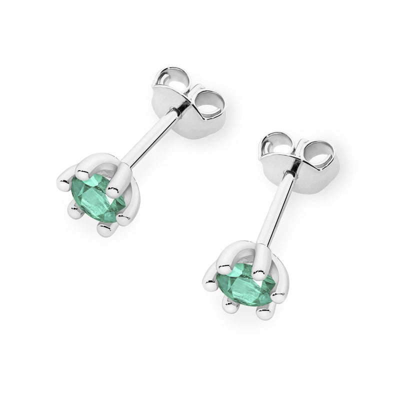 Cercei Aur 14K cu Smarald 0.15 ct, imaginea 8 din 9