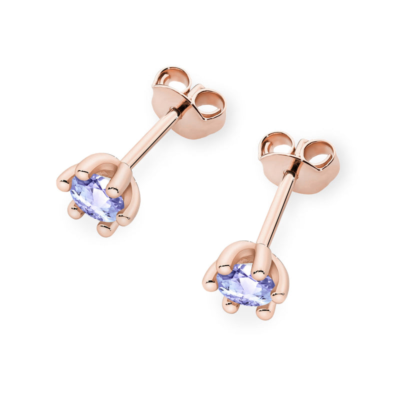 Cercei Aur 14K cu Tanzanit 0.15 ct, imaginea 5 din 9
