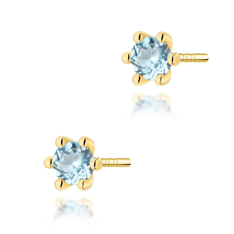 Cercei Aur 14K cu Topaz Swiss 0.15 ct — Aur galben