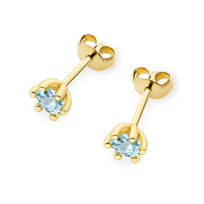 Cercei Aur 14K cu Topaz Swiss 0.15 ct, imaginea 2 din 9