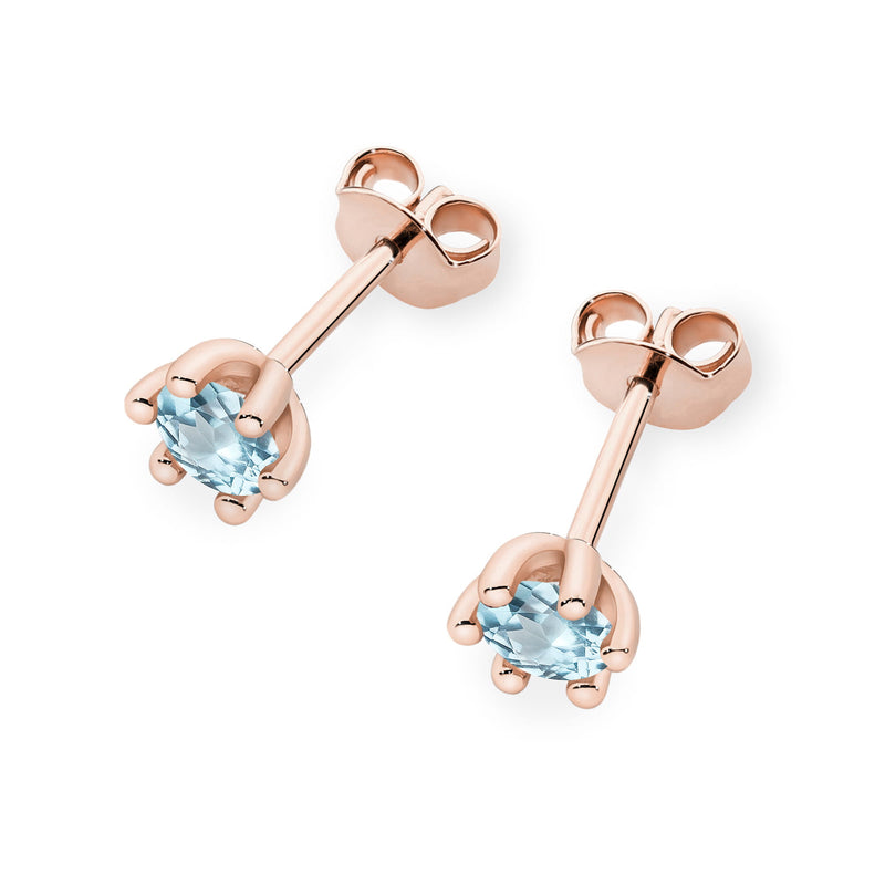 Cercei Aur 14K cu Topaz Swiss 0.15 ct, imaginea 5 din 9