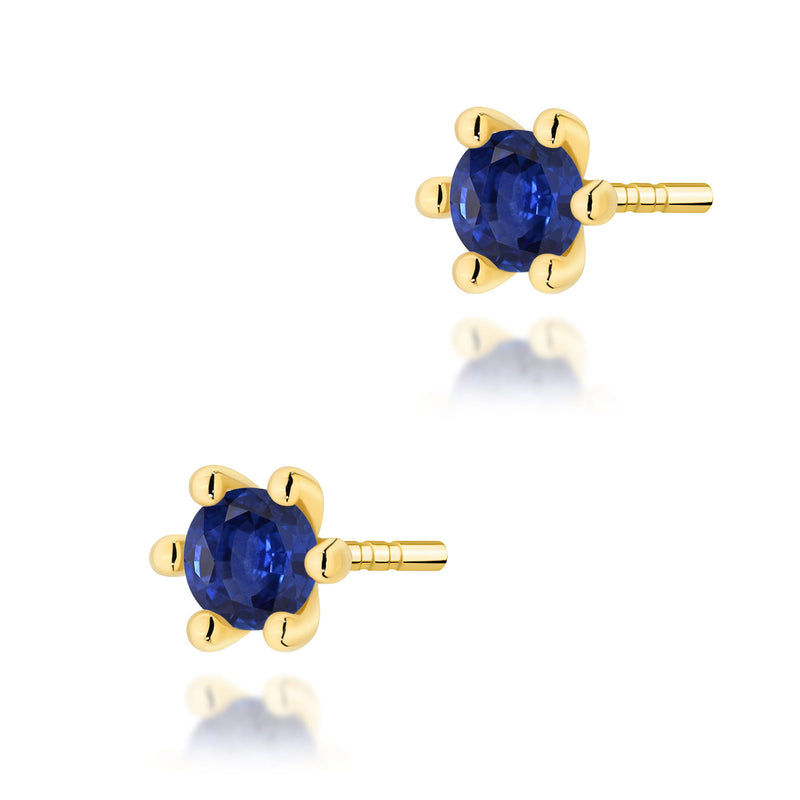 Cercei Aur 14K cu Safir 0.15 ct — Aur galben