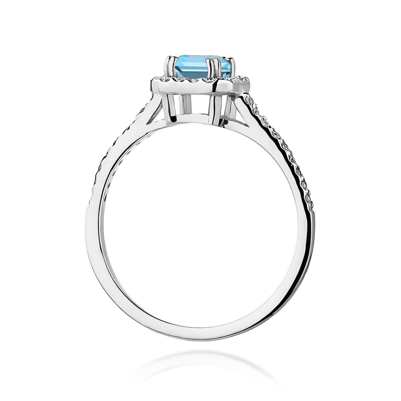 Inel Aur 14K cu Topaz Swiss 0.65 ct si Diamante Naturale 0.22 ct, imaginea 11 din 12