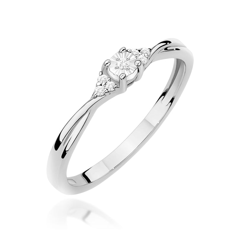 Inel Aur 14K cu Diamante Naturale 0.04 ct, imaginea 9 din 12