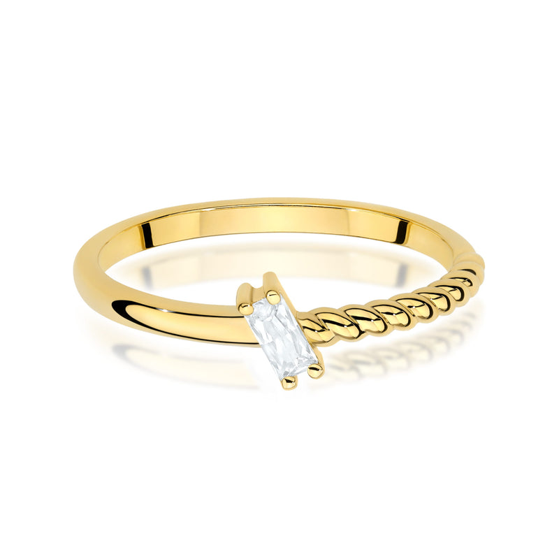 Inel Aur 14K cu Diamant Natural 0.13 ct, imaginea 2 din 12
