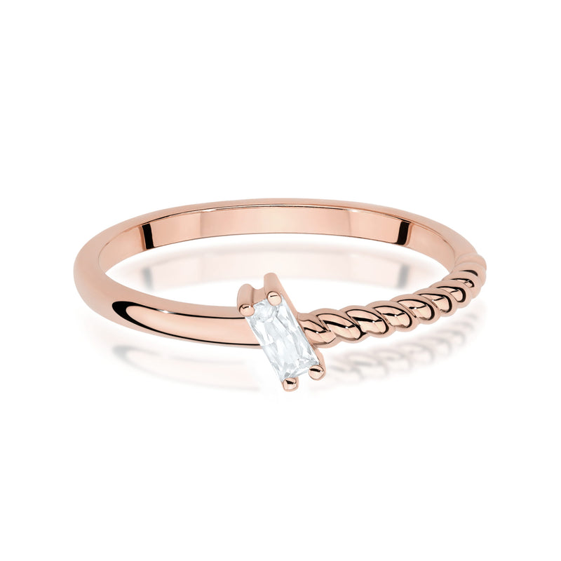 Inel Aur 14K cu Diamant Natural 0.13 ct, imaginea 6 din 12