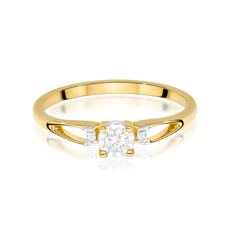 Inel Aur 14K cu Diamante Naturale 0.09 ct, imaginea 2 din 12