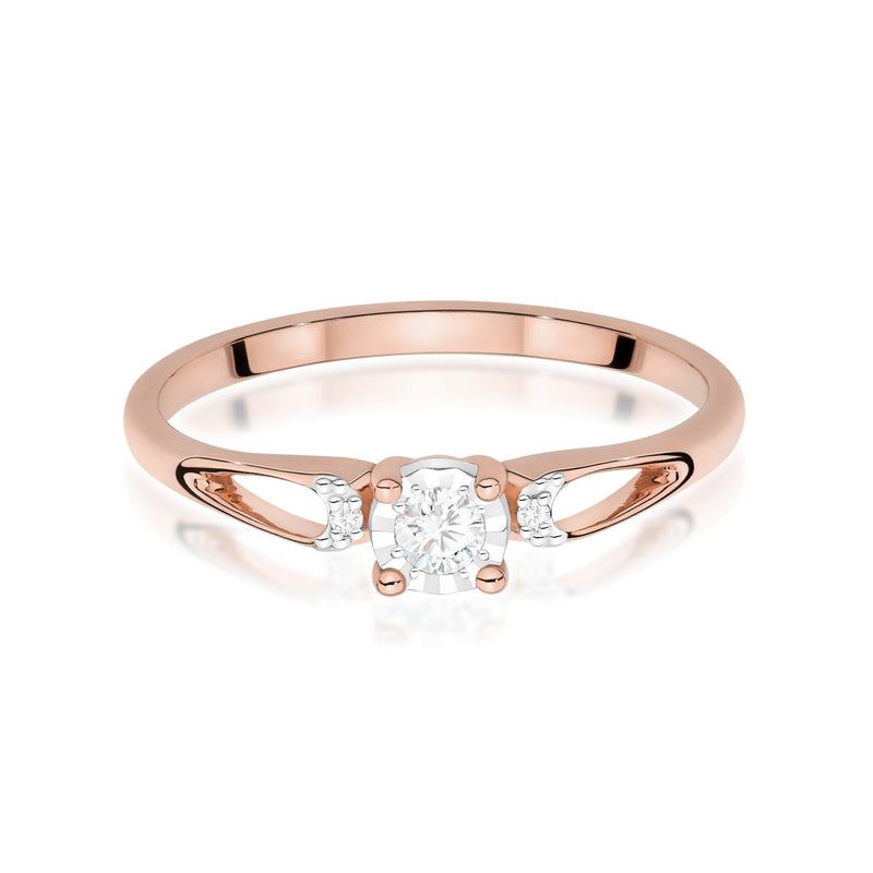 Inel Aur 14K cu Diamante Naturale 0.09 ct, imaginea 6 din 12