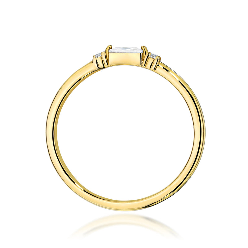 Inel Aur 14K cu Diamante Naturale 0.16 ct, imaginea 3 din 12