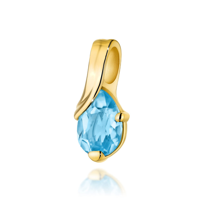 Pandantiv Aur 14K cu Topaz Swiss 0.90 ct — Aur galben