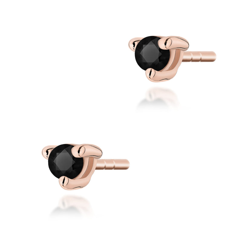 Cercei Aur 14K cu Diamant Natural Negru 0.04 ct, imaginea 3 din 6