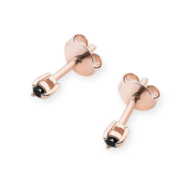 Cercei Aur 14K cu Diamant Natural Negru 0.04 ct, imaginea 4 din 6