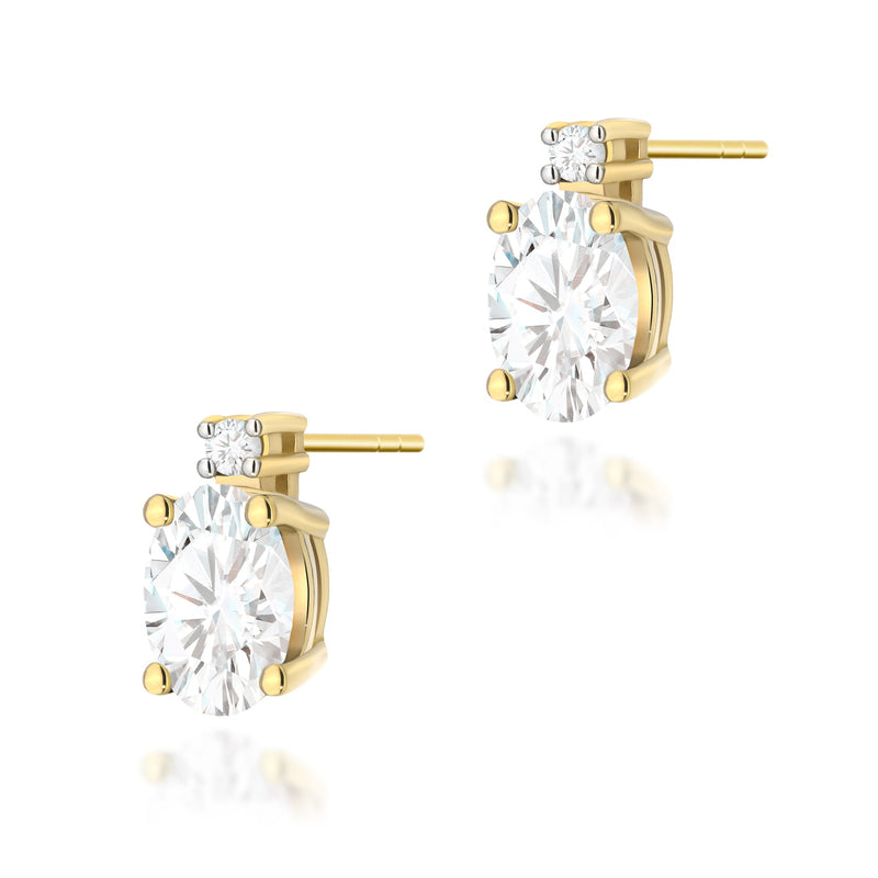 Cercei Aur 14K cu Diamante de Laborator 0.83 ct — Aur galben