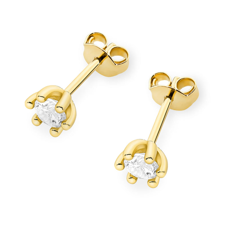 Cercei Aur 14K cu Diamant de Laborator 0.15 ct, imaginea 2 din 9