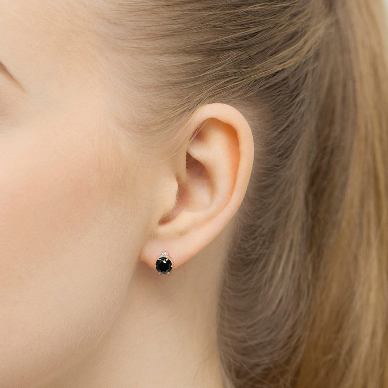 Cercei Aur 14K cu Diamante Naturale Albe si Negre 0.53 ct, imaginea 2 din 6