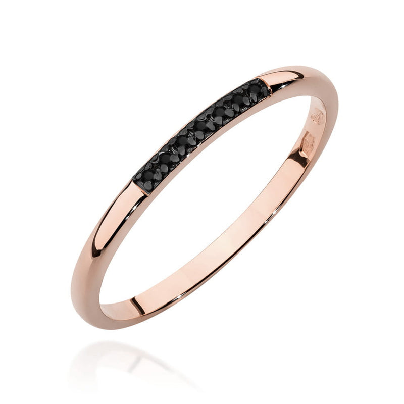 Inel Aur 14K cu Diamante Negre W0607, imaginea 5 din 12