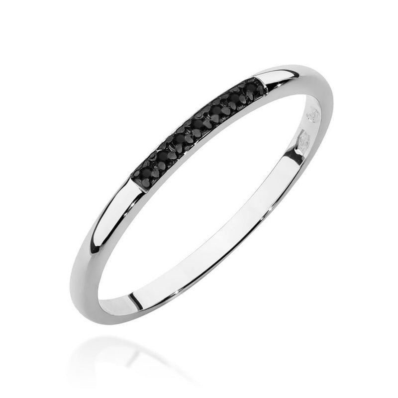 Inel Aur 14K cu Diamante Negre W0607, imaginea 9 din 12