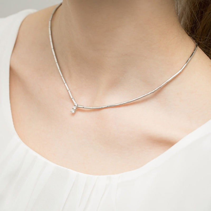 Colier Aur 14K cu Diamante Naturale 0.20 ct, imaginea 2 din 2