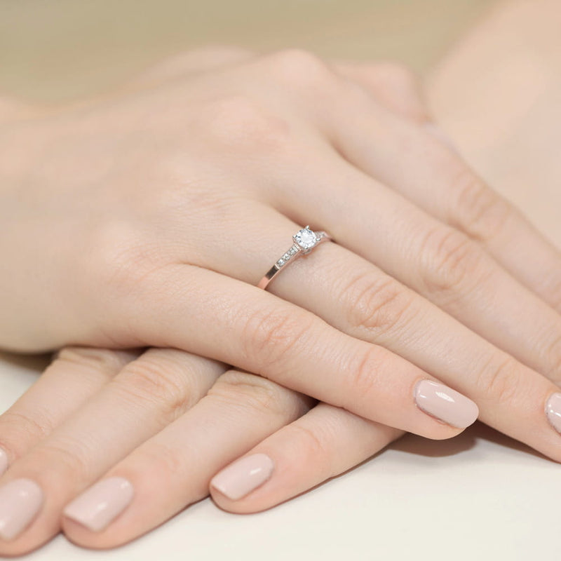 Inel Aur 14K cu Diamante de Laborator 0.21 ct, imaginea 8 din 12