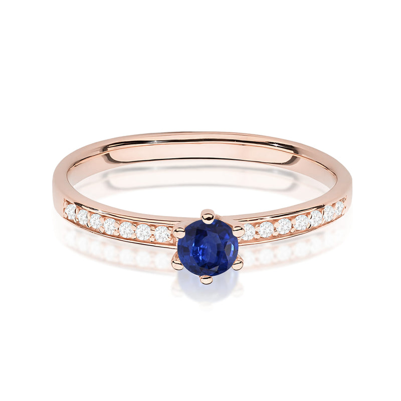 Inel Aur 14K cu Safir 0.15 ct si Diamante Naturale 0.07 ct, imaginea 6 din 12