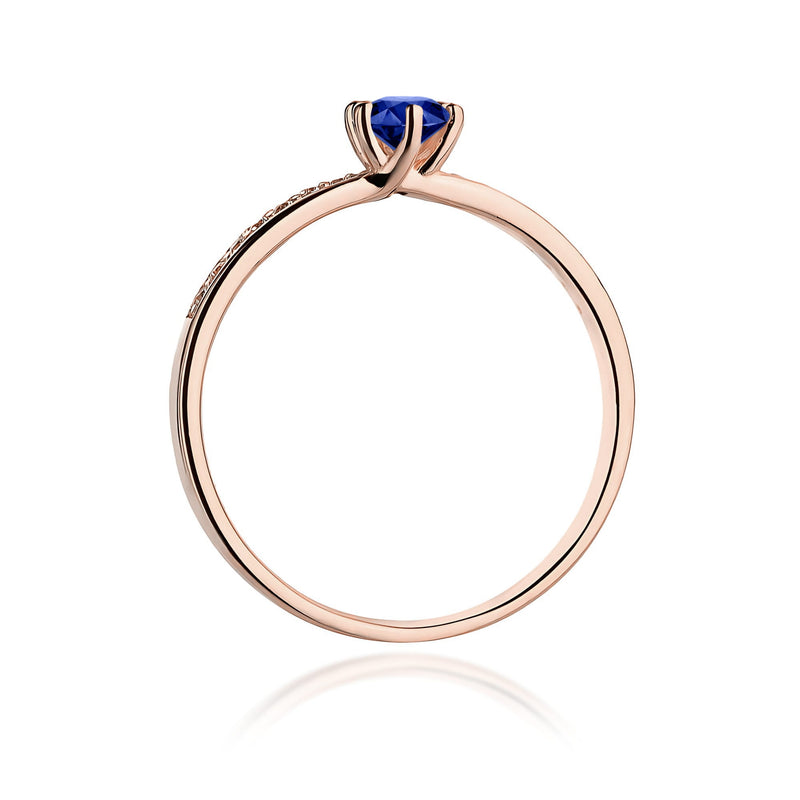 Inel Aur 14K cu Safir 0.15 ct si Diamante Naturale 0.07 ct, imaginea 7 din 12