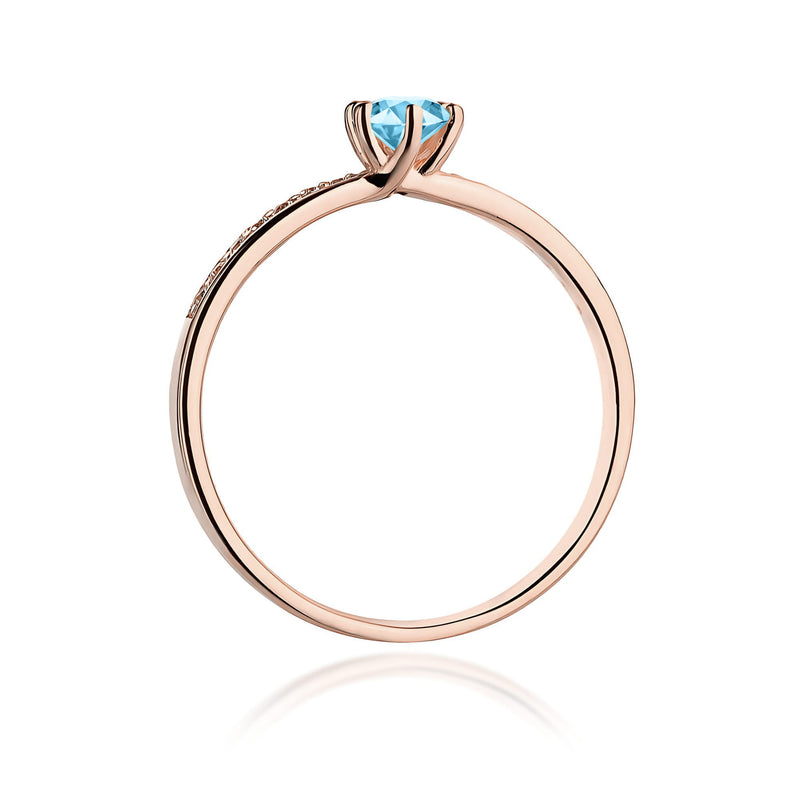 Inel Aur 14K cu Topaz Swiss 0.15 ct si Diamante Naturale 0.07 ct, imaginea 7 din 12
