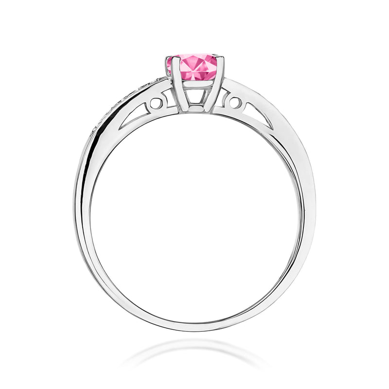 Inel Aur 14K cu Topaz Roz 0.60 ct si Diamante Naturale 0.05 ct, imaginea 11 din 12