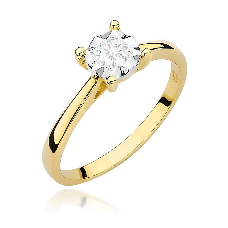 Inel Aur 14K cu Diamant de Laborator 0.20 ct — Aur galben