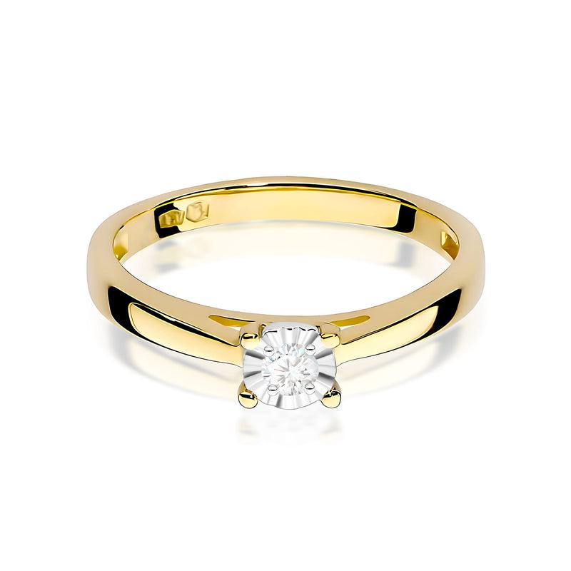 Inel Aur 9K cu Diamant Natural 0.08 ct, imaginea 2 din 8