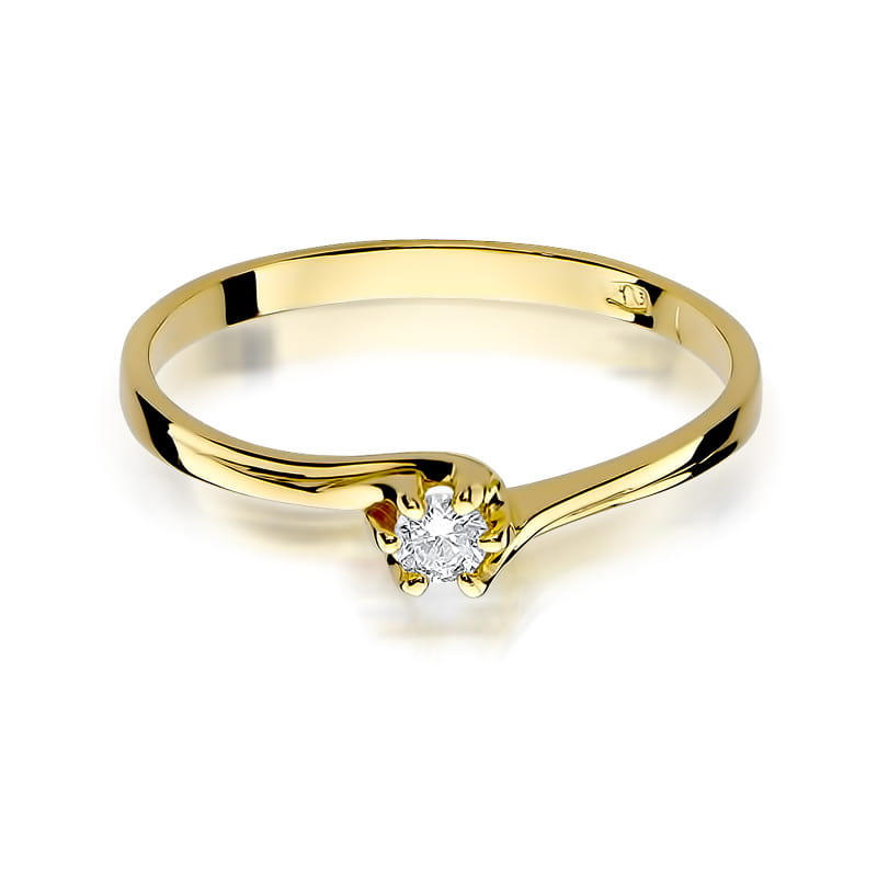 Inel Aur 9K cu Diamant Natural 0.10 ct, imaginea 2 din 8