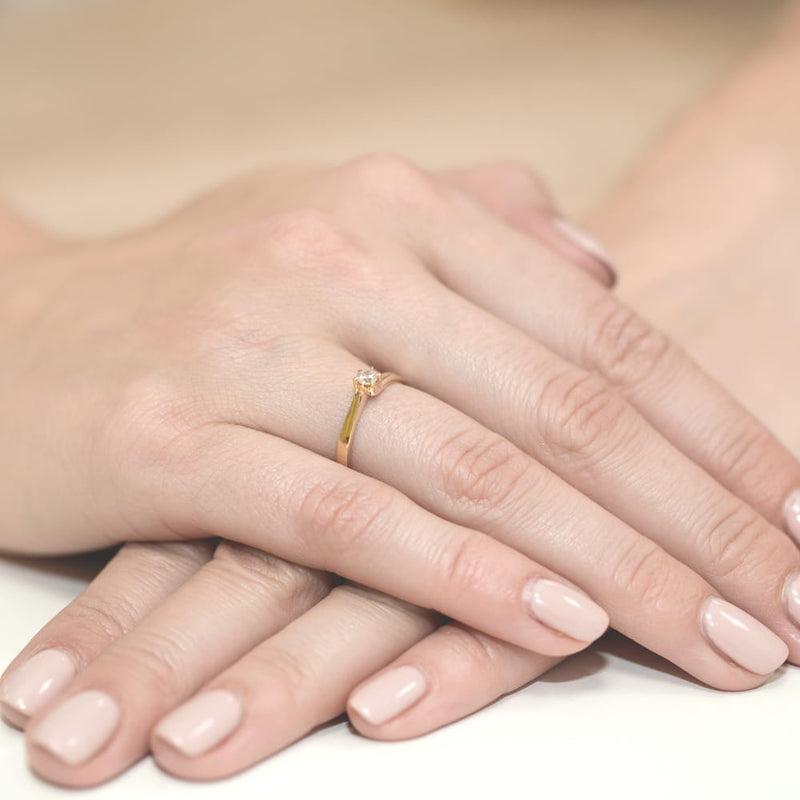 Inel Aur 9K cu Diamant Natural 0.10 ct, imaginea 4 din 8