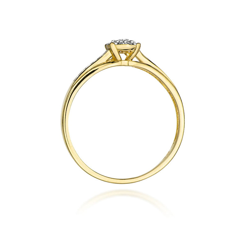 Inel Aur 9K cu Diamante Naturale 0.13 ct, imaginea 3 din 8