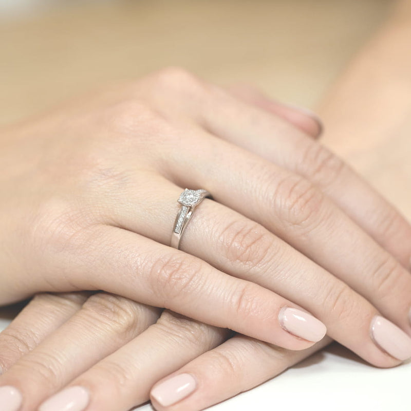 Inel Aur 9K cu Diamante Naturale 0.13 ct, imaginea 8 din 8