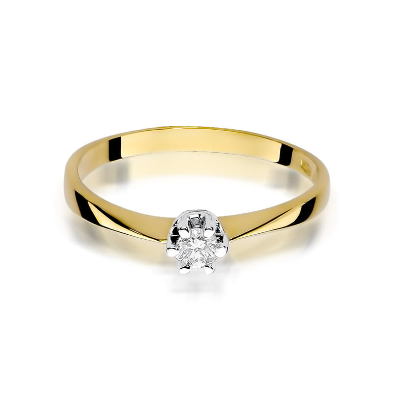 Inel Aur 9K cu Diamant Natural 0.10 ct, imaginea 2 din 8