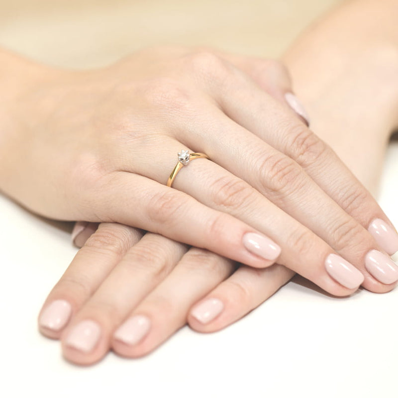 Inel Aur 9K cu Diamant Natural 0.10 ct, imaginea 4 din 8