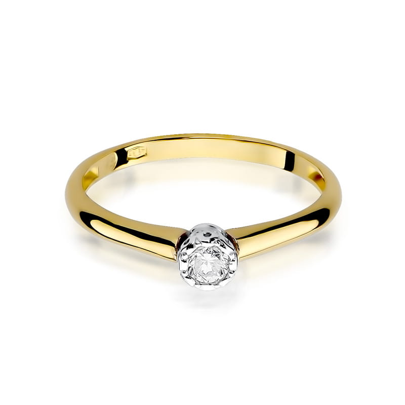 Inel Aur 9K cu Diamant Natural 0.13 ct, imaginea 2 din 8