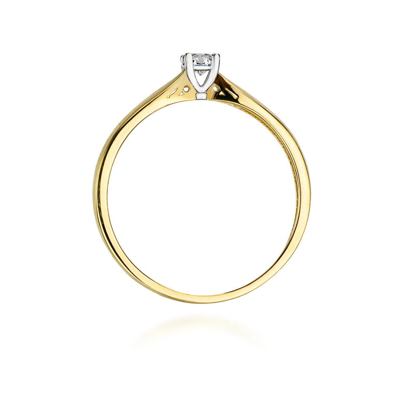 Inel Aur 9K cu Diamant Natural 0.10 ct, imaginea 3 din 8