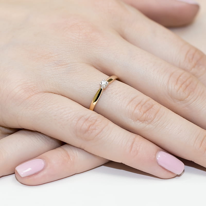 Inel Aur 9K cu Diamant Natural 0.10 ct, imaginea 4 din 8