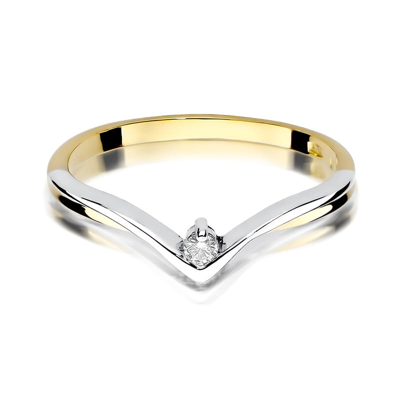 Inel Aur 9K cu Diamant Natural 0.04 ct, imaginea 2 din 8