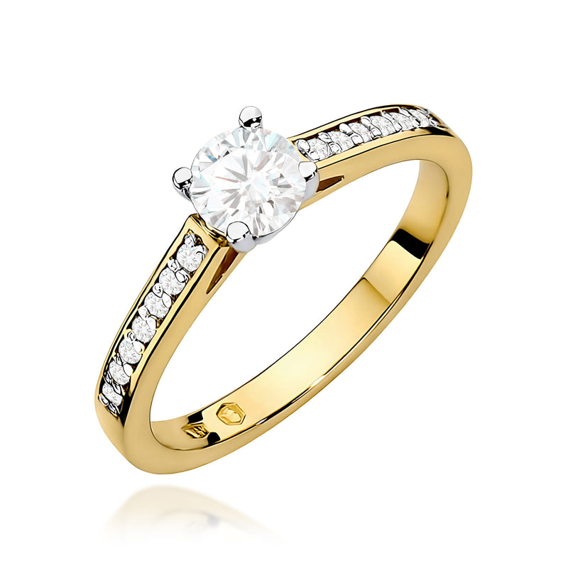 Inel Aur 9K cu Diamante Naturale 0.62 ct — Aur galben
