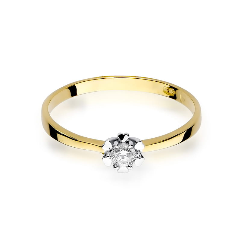 Inel Aur 9K cu Diamant Natural 0.10 ct, imaginea 2 din 8