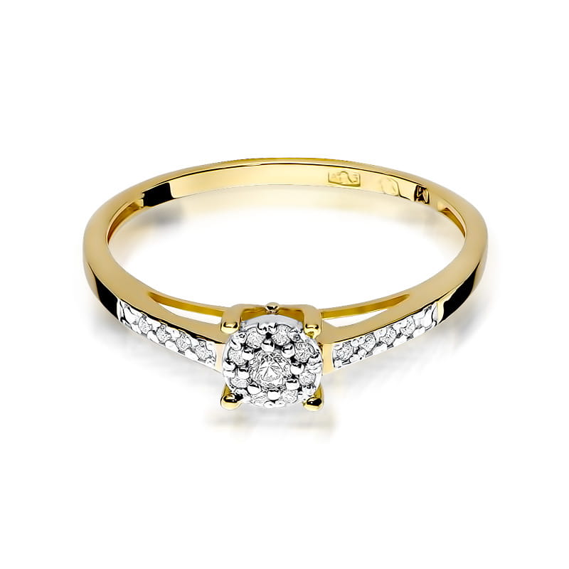 Inel Aur 9K cu Diamante Naturale 0.12 ct, imaginea 2 din 8