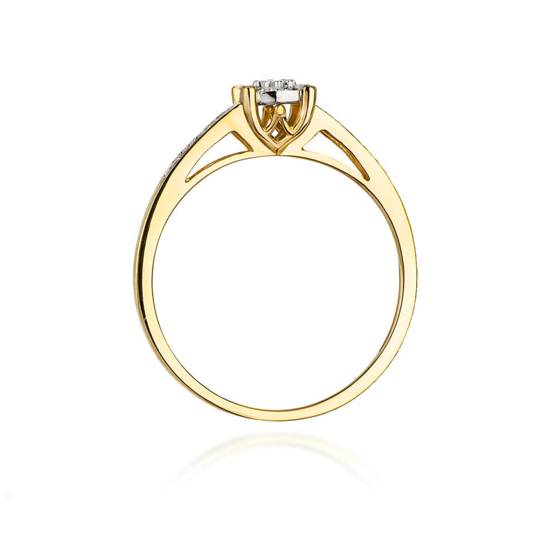 Inel Aur 9K cu Diamante Naturale 0.12 ct, imaginea 3 din 8