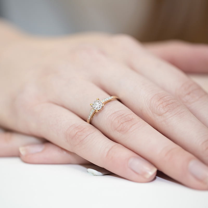 Inel Aur 9K cu Diamante Naturale 0.12 ct, imaginea 4 din 8