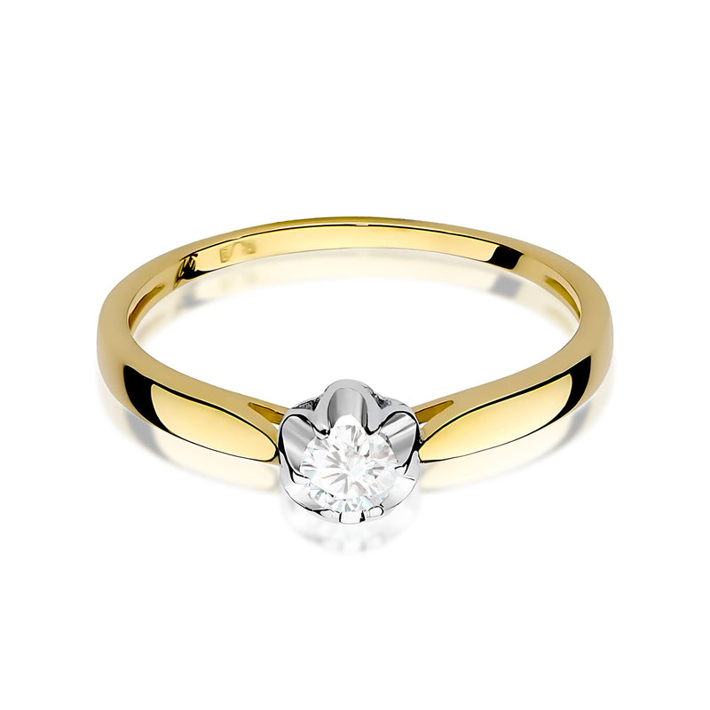 Inel Aur 9K cu Diamant Natural 0.15 ct, imaginea 2 din 8