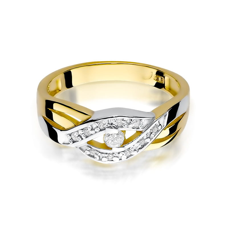 Inel Aur 9K cu Diamante Naturale 0.10 ct, imaginea 2 din 8