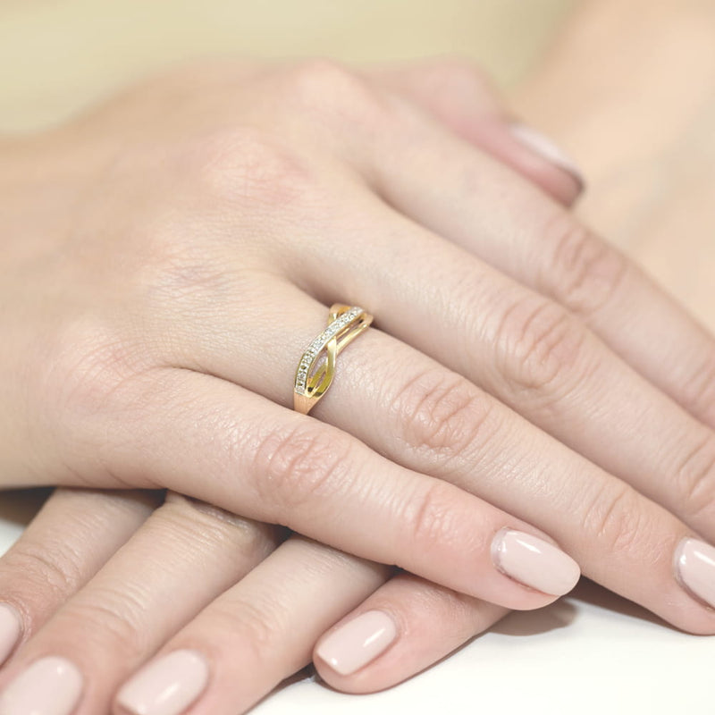 Inel Aur 9K cu Diamante Naturale 0.06 ct, imaginea 4 din 8