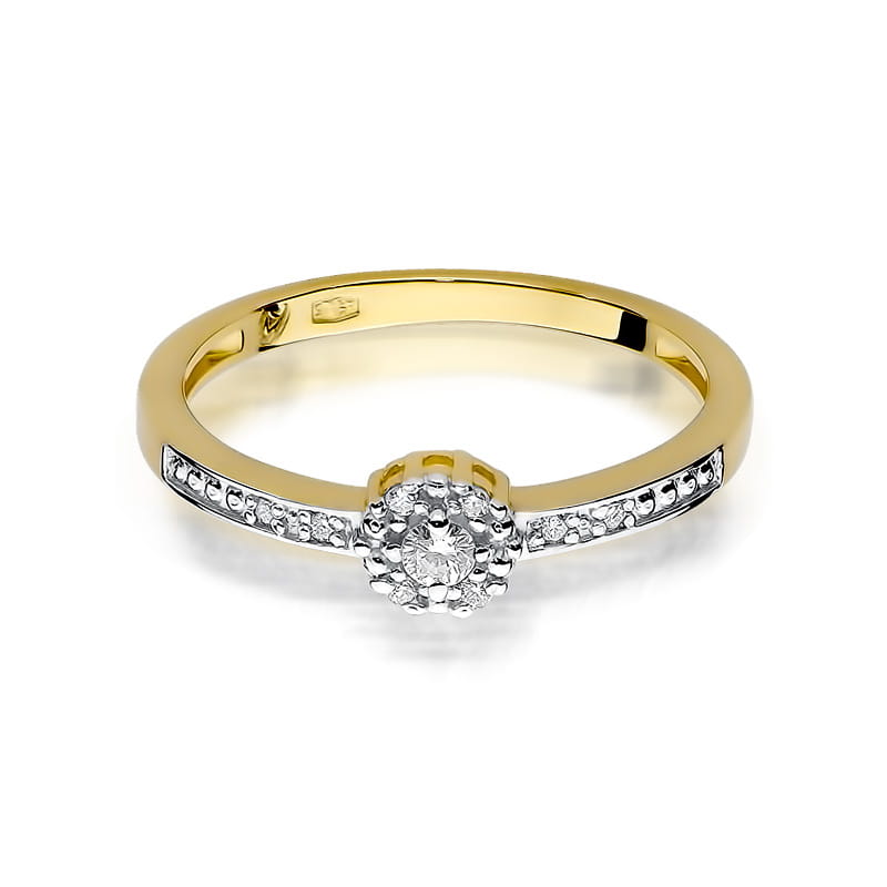 Inel Aur 9K cu Diamante Naturale 0.09 ct, imaginea 2 din 8